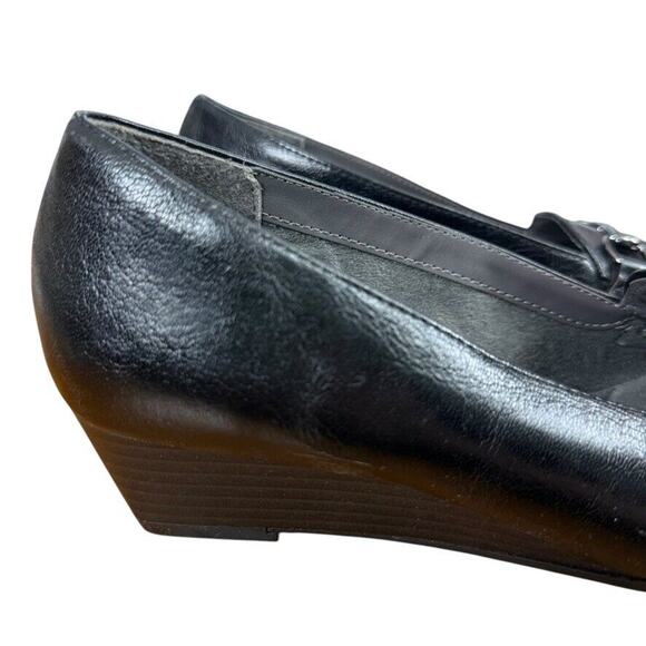 A2 Aerosoles Heelrest Love Spell Black Horse Bit Wedge Loafers Slip On Shoes 8.5 - Picture 12 of 16